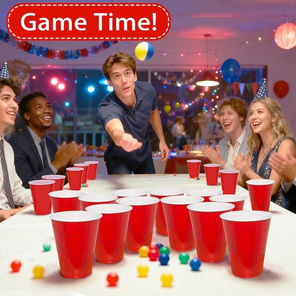 16 oz Red Plastic Cups Disposable - Christmas Cups Red Disposable Cups for Party Birthday Picnics Christmas (100 Count)