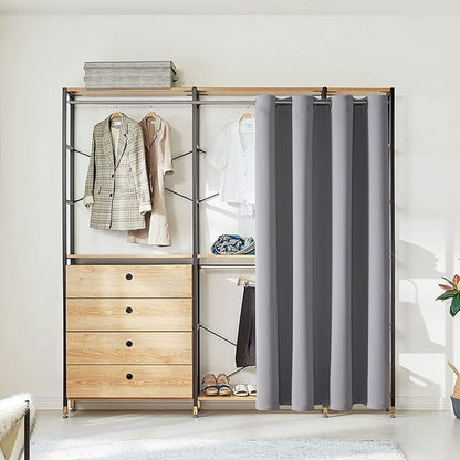 ChrisDowa Blackout Door Curtains for Doorway Privacy, Grommet Closet Curtains for bedroom closet door, Thermal Insulated Temporary Doorway Cover Room Divider Drapes (1 Panel, Light Grey, 52 x 80 Inch)
