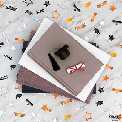 KatchOn, Congrats Grad Confetti 2025 - Pack of 1000 | Grad Decorations Class of 2025 | Graduation Confetti class of 2025 for Orange and Black, Graduation Decorations 2025