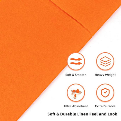 KAMMAK Napkins Disposbale 100 Pack Orange Cloth like Paper Dinner Napkins with Pocket Folded Wedding Napkin Guest Hand Towels for Party Reception, Bathroom, Kitchen, Restaurants (16.5 x 16.5 inch)