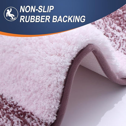 OLANLY Bathroom Runner Rugs 47x17, Extra Soft Absorbent Microfiber Bath Rugs, Rubber Backing, Quick Dry, Machine Washable Bath Mats for Bathroom Floor, Tub and Shower, Home Decor Accessories, Mauve