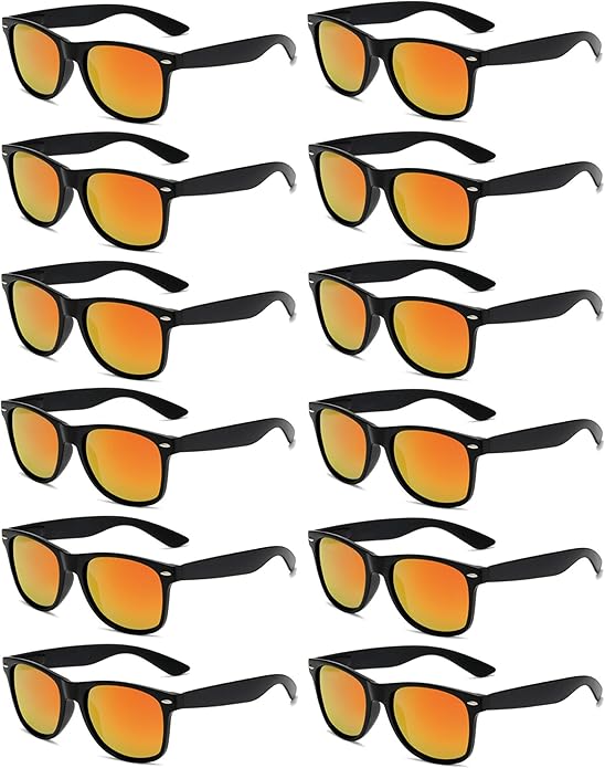 Eyegla 8/12/18 Pack Neon Sunglasses Bulk Colorful Multipack Party Sunglasses Retro Glasses Party Favor for Adult Men Women