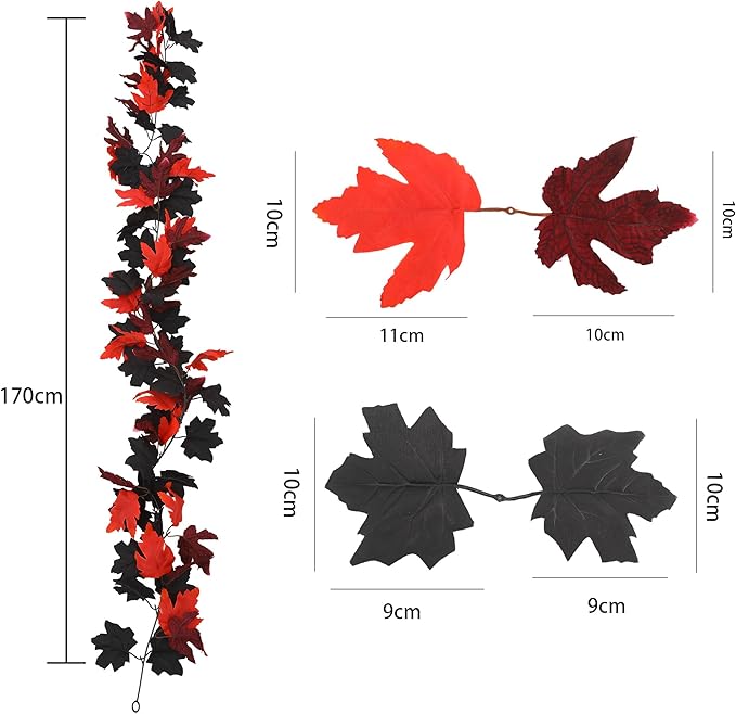 Artificial Fall Garland with Maple Leaves, Pumpkins & Berries – 7ft Autumn Garland for Thanksgiving,Halloween, Fireplace Mantel, Doorway & Fall Harvest Table Decor