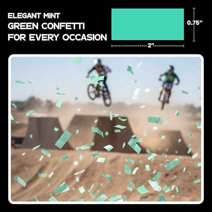 Ultimate Confetti, Mint Green Biodegradable Confetti - Rectangular Flame-Resistant and Slow-Falling Tissue Paper Confetti for Cannon and Launcher use – Best for Celebrations - 1 lb, 16 oz