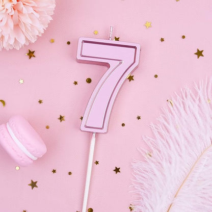 PHD CAKE 2.76 Inch Luxe Rose Gold 7 Number Birthday Candles, Rose Gold Number Candles, Cake Number Candles, Party Celebration