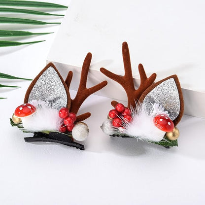 TOECWEGR Christmas Reindeer Antlers Headband Hair Clips Hair Hoop Girl Holiday Beauty Headdress