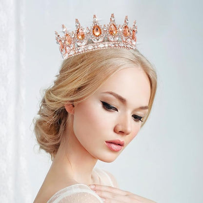 Queen Crown Rhinestone Wedding Crowns and Tiaras for Women Costume Party Hair Accessories Princess Birthday Crown Crystal Bridal Crowns