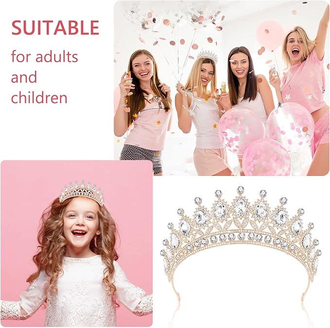 3 Pack Crystal Tiara and Princess Crown,Bridal Wedding Queen Headbands Prom Pageant Birthday Party Hair Accessories