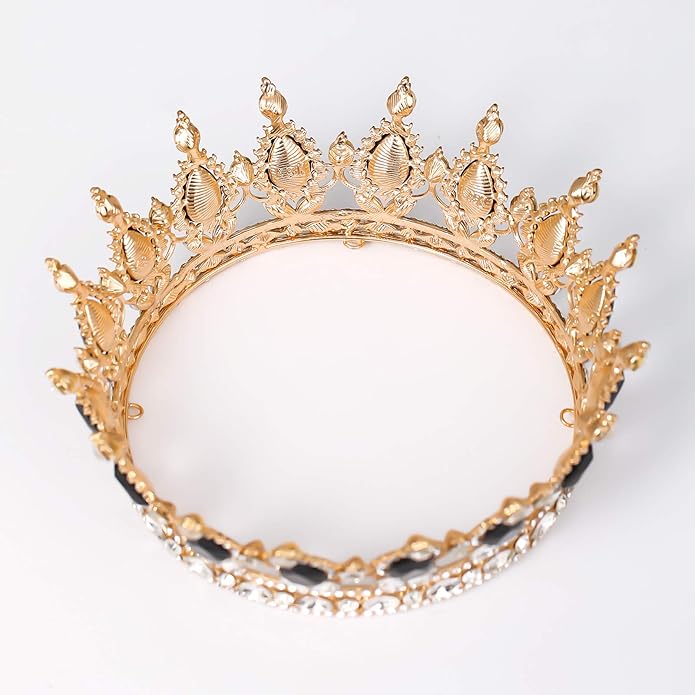 FORSEVEN Queen Crown Rhinestone Wedding Crowns and Tiaras for Women Costume Party Hair Accessories Princess Birthday Crown Crystal Bridal Crown Christmas Decorations Headband