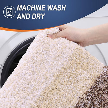 OLANLY Bathroom Rugs Mat 44x32, Extra Soft Absorbent Microfiber Bath Rugs, Rubber Backing, Quick Dry, Machine Washable Bath Mats for Bathroom Floor, Tub and Shower, Home Decor Accessories, Brown