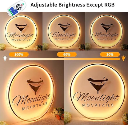 Custom Logo Business Neon Sign, Personalized Backlit Illuminated Sign for Business, Metal Floating Logo Signs for Wall Decor Store Beauty Salon Nail Hair Studio