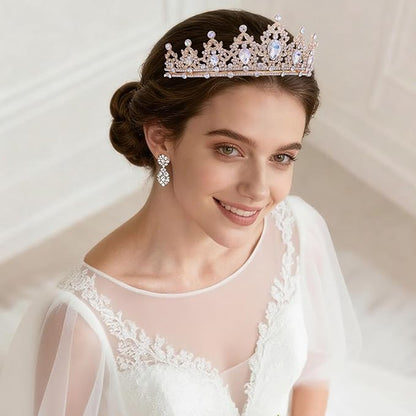 Princess Tiara and Crown for Women Wedding Tiaras for Bridal girls Tiaras and Crystal Crowns Rhinestone Headband Metal Hair Accessories for Costume Birthday Party Prom