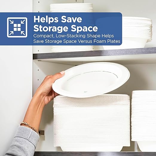 Georgia-Pacific Dixie Ultra 8 1/2 Inch Heavy-Weight Paper Plates, White, 500 Count, Bulk Case, 4 Packs/125 Count Per Pack, SXP9W