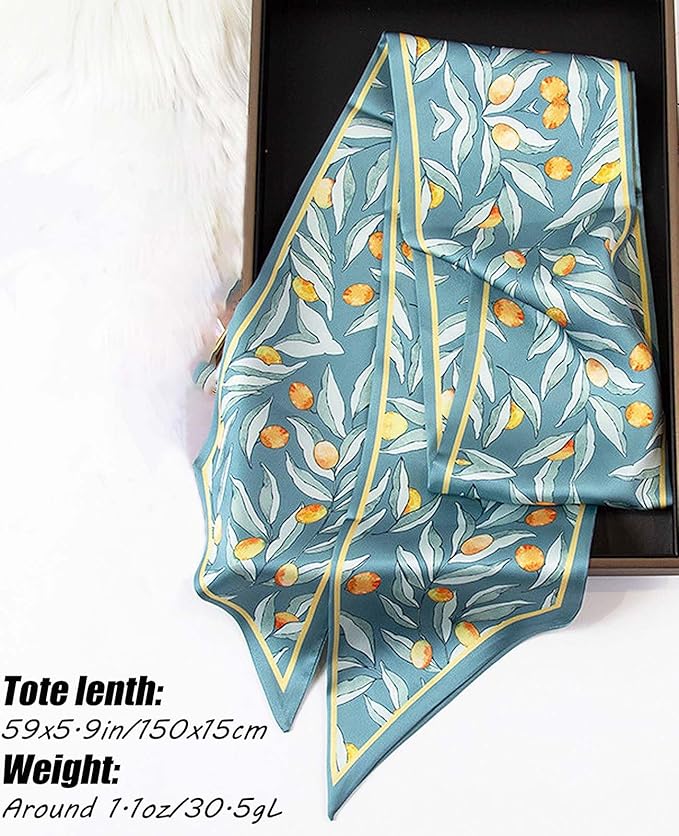 Head Scarf Hair Neck Scarves For Women Purse Bag Scarfs For Handbags Silky Long Thin Satin Headscarf Fashion