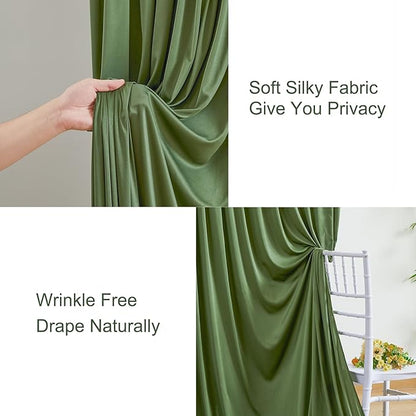 10x10 Valley Green Backdrop Curtain for Parties Wrinkle Free Dark Green Photo Curtains Backdrop Drapes Fabric Decoration for Baby Shower Birthday Party Photography 5ft x 10ft,2 Panels