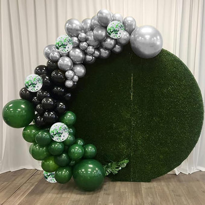 Green Black Balloons Dark Green Black Silver Confetti Balloons 35 Pcs 12 Inch Football Video Gamer Helium Latex Balloon for Boys Men Soccer Army Graduation Baby Shower Birthday Party Decorations