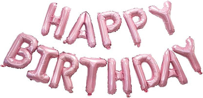 Metallic Pink Happy Birthdays Banner - GREATRIL Party Decorations for Birthdays/Unicorn/Princess/Butterfly Happy Birthdays Letters (Pink)
