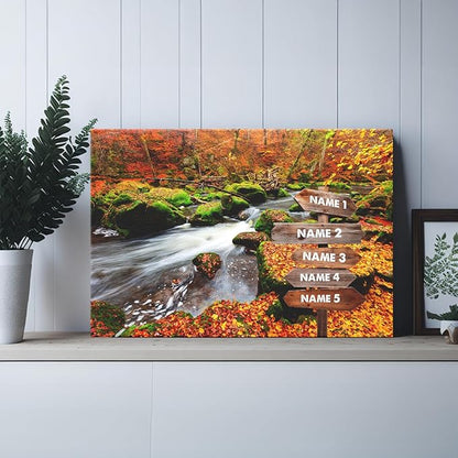 Dem Canvas Personalized Family Street Signs With Names | The Autumn Forest | Photo Canvas Gifts