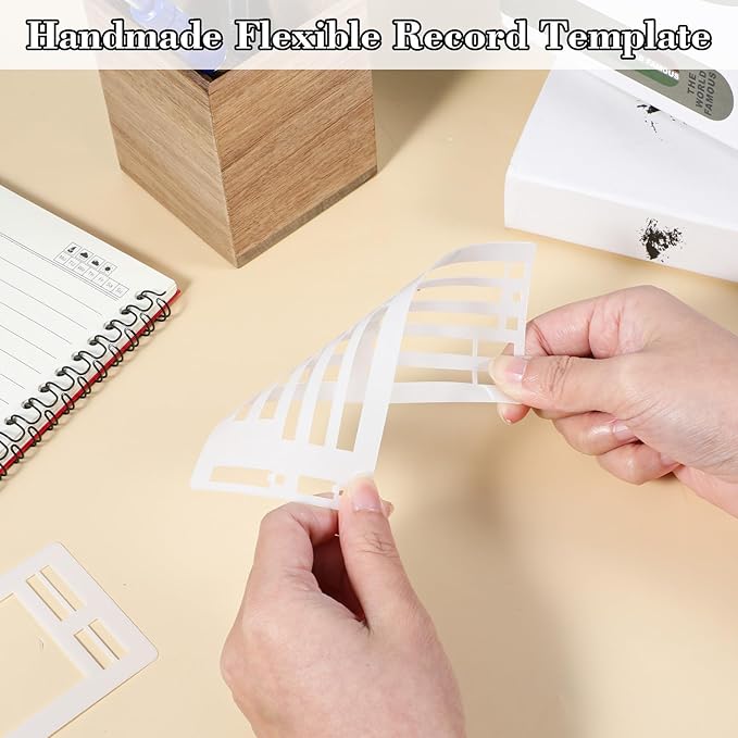 9 Pack Handmade Flexible Record Template, Reusable Planner Stencils Set Stencils Drafting Tools Templates Planner Stencil for Dot Grid Journals Calendar Scrapbooking DIY Craft
