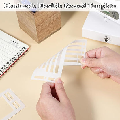 9 Pack Handmade Flexible Record Template, Reusable Planner Stencils Set Stencils Drafting Tools Templates Planner Stencil for Dot Grid Journals Calendar Scrapbooking DIY Craft