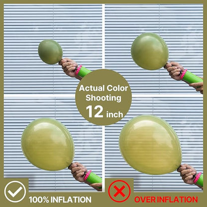 PartyWoo Sage Green Balloons 50 pcs 5 Inch Small Mini Matte Sage Olive Green Boho Neutral Eucalyptus Latex Balloons for Wedding Baby Shower Gender Reveal Birthday Party Decorations Green-F11