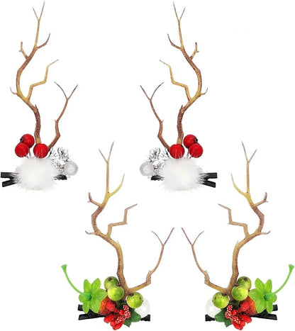 TOECWEGR Christmas Reindeer Antlers Headband Hair Clips Hair Hoop Girl Holiday Beauty Headdress