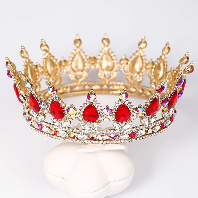 FORSEVEN Queen Crown Rhinestone Wedding Crowns and Tiaras for Women Costume Party Hair Accessories Princess Birthday Crown Crystal Bridal Crown Christmas Decorations Headband