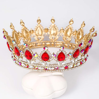 FORSEVEN Queen Crown Rhinestone Wedding Crowns and Tiaras for Women Costume Party Hair Accessories Princess Birthday Crown Crystal Bridal Crown Christmas Decorations Headband