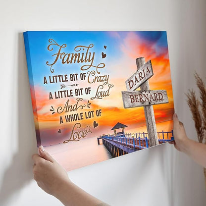 Dem Canvas Personalized Street Sign Family Names, Custom Photo Canvas Gifts, Loud Love