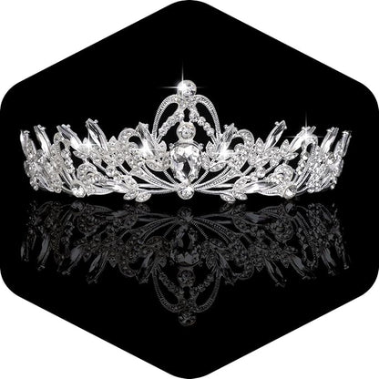 Kamirola Crystal Crowns and Tiaras Headband for Girl or Women Birthday Party Wedding Prom Bridal Christmas Valentine Mother's DayTR20 (Silver)