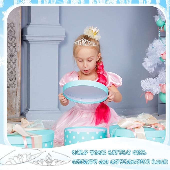 48-Piece Princess Crystal Tiara Crown Set, Silver Rhinestone, Queen Tiara Headband Hair Jewelry for Kids, Women, Costume, Birthday Party