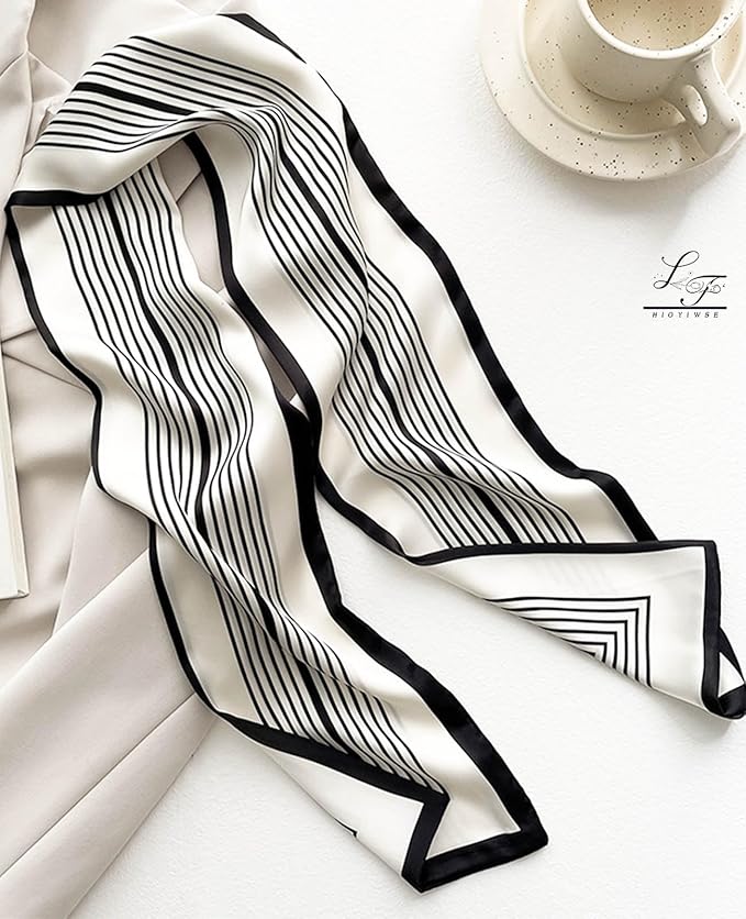 Head Scarf Hair Neck Scarves For Women Purse Bag Scarfs For Handbags Silky Long Thin Satin Headscarf Fashion