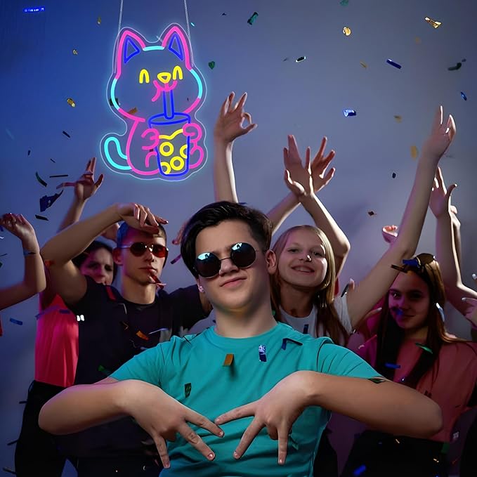 Soda Cat Neon Sign Girl Room Decor Led Neon Lights Signs for Wall Decor USB Powered Led for Room Decoration