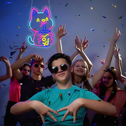 Soda Cat Neon Sign Girl Room Decor Led Neon Lights Signs for Wall Decor USB Powered Led for Room Decoration