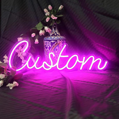Custom Neon Sign Customizable for Wall Decor, Personalized LED Neon Sign for Wedding Birthday Gift Party Bar Game Bedroom Home Company Logo Business Shop Name Logo Neon Lights up Signs