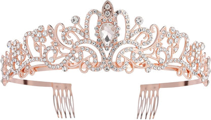 Crystal Tiara Crowns For Women Girls Princess Elegant Crown with Combs Women's Headbands Bridal Wedding Prom Birthday Party