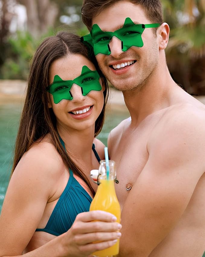 40 Pairs Rimless Star Sunglasses Bulk Wholesale Transparent Candy Color Star Glasses for Women Men Party Favors
