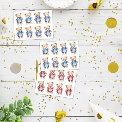 Gender Reveal Party Games, Bear Theme Baby Gender Reveal Voting Board Sign, 48 Boys Girls Bear Voting Stickers, He or She, Baby Gender Reveal Party Decorations Games for Boy or Girl Shower