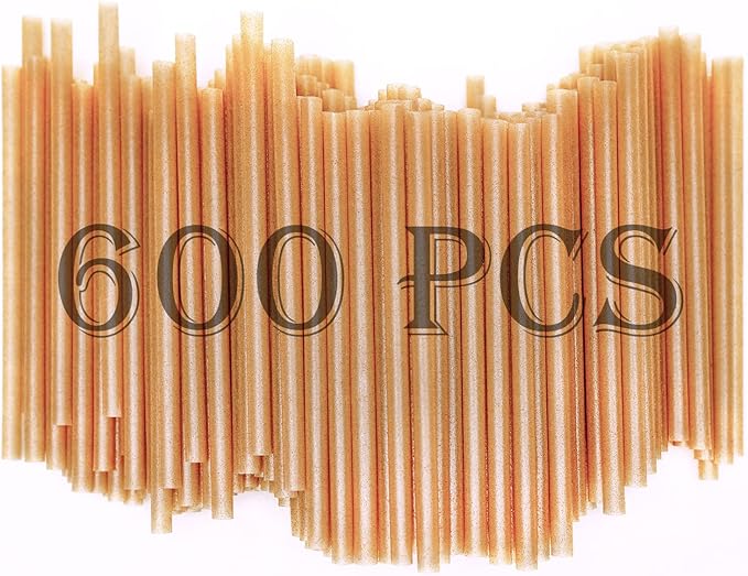 5 Inch 600pcs Biodegradable Cocktail Straws Made from Sugarcane Fiber A CompostableSturdy Drinking Straws for Hot and Cold Drinks Not Foggy Packed by 200 Count per box(3 packs)