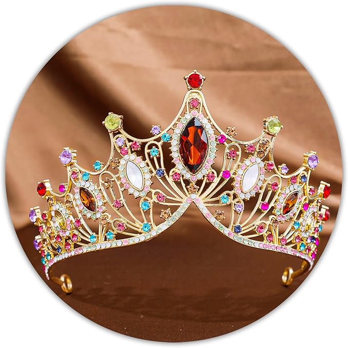 TAROSE Silver Tiaras for Women and Girls, Crystal Gold Crowns for Women, Hair Accessories for Bride/Halloween/Prom/Birthday