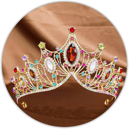 TAROSE Silver Tiaras for Women and Girls, Crystal Gold Crowns for Women, Hair Accessories for Bride/Halloween/Prom/Birthday