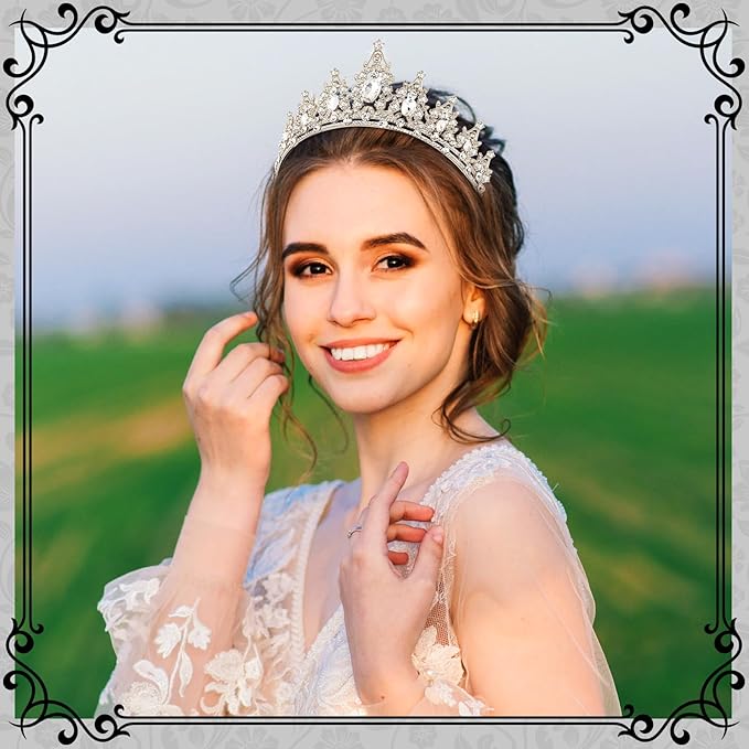 Kigeli 4 Pack Queen Crowns for Women Pageant Crown with Combs Princess Rhinestones Tiara Headband Prom Tiara for Quinceanera Birthday Cosplay Wedding(Gold and Silver)