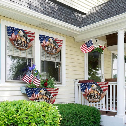 FLAGWIX Thank You Veterans Flag - Non-Pleated American Eagle Fan Flag Bunting 1x3 ft - Veteran Gifts for Men Women, Patriotic 4th of July Memorial Day Decorations Outdoor for Home Garden Decor