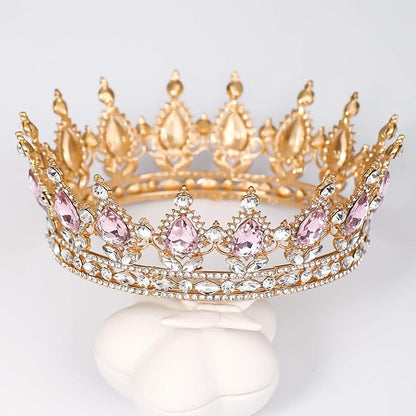 FORSEVEN Queen Crown Rhinestone Wedding Crowns and Tiaras for Women Costume Party Hair Accessories Princess Birthday Crown Crystal Bridal Crown Christmas Decorations Headband