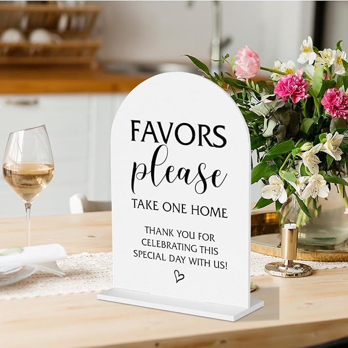 Please Take One Sign Wedding Signs Wedding Favor Sign for Engagement Bridal Shower Ceremony Reception Event Birthday Party Clear Table Acrylic Decor