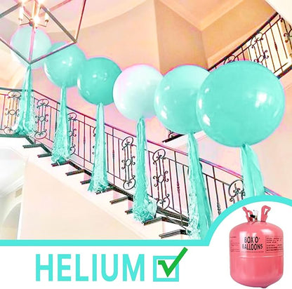 PartyWoo Teal Balloons 4pcs 36 Inch Turquoise Dark Teal Latex Balloons for Baby Shower Wedding Anniversary Gender Reveal Graduation Mermaid Birthday Pool Bachelorette Party Decorations Blue-Y69
