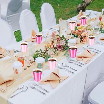 100 Pcs Pink Plastic Cups 12 oz, Bulk Light Pink and Hot Pink Disposable Party Graduation Cups for Graduation Picnic Wedding Bridal Birthday Christmas Theme Party Supplies Decorations