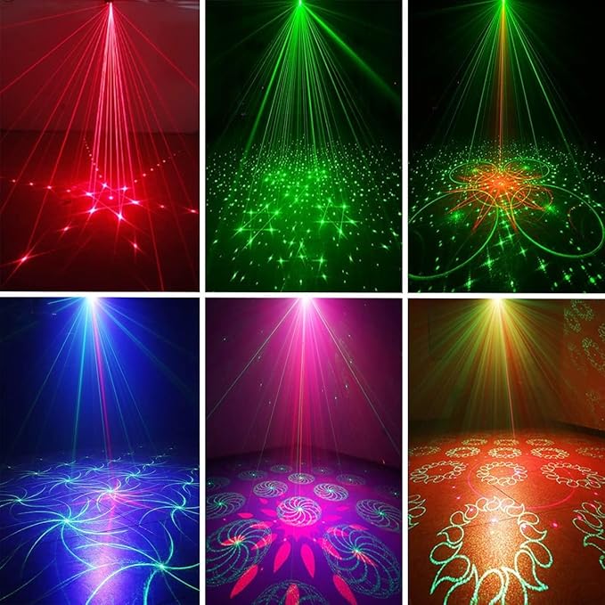 Party Lights Dj Disco Light Disco Ball Stage Strobe Lights RGB/LED Projector Sound Activated with Remote Control for Parties Xmas Club Bar Gift Birthday Rave，Film Stage Lighting Apparatus.