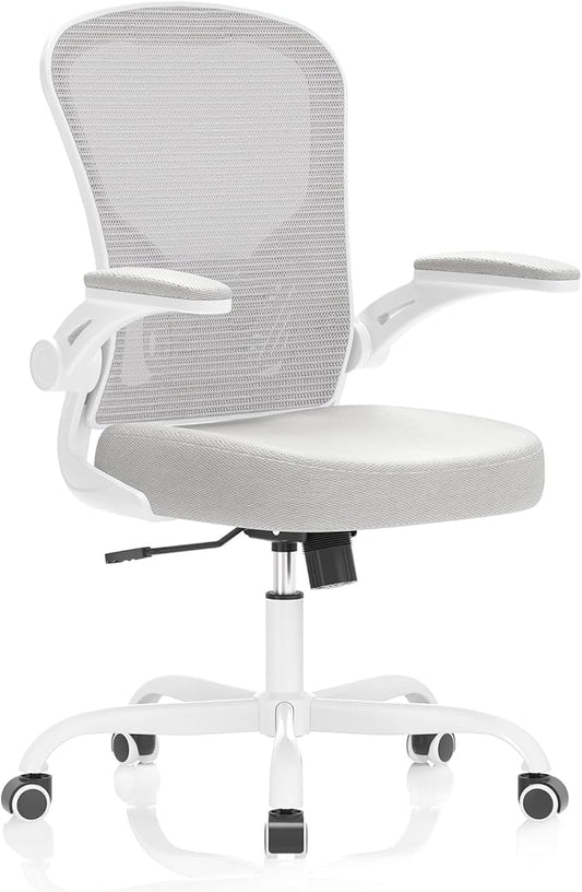 Synorla Office Chair, Ergonomic Desk Chairs 330LBS Capacity High Back Mesh Computer Chair with Flip-up Armrests, Comfy Work Chair with Adjustable Lumbar Support