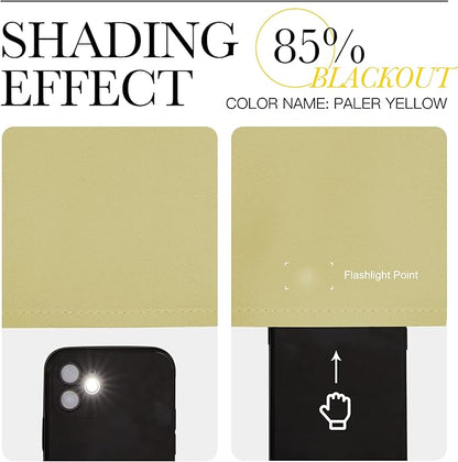 NICETOWN Paler Yellow Blackout Curtains 96" Long for Office, 55" Wide, 2 Pieces, Dining Room, Guest Room, Sound Reducing Heat and Cold Block Curtain Panels for Modern Room Decorative